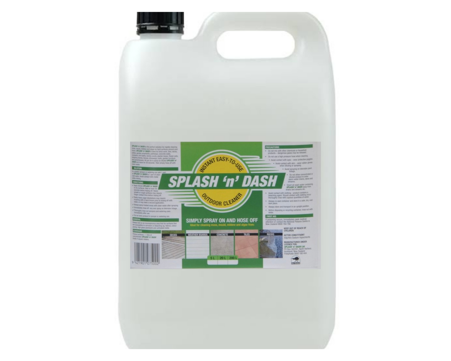 SPLASH ‘N’ DASH – INSTANT MOSS & MOULD KILLER FOR HARD SURFACE