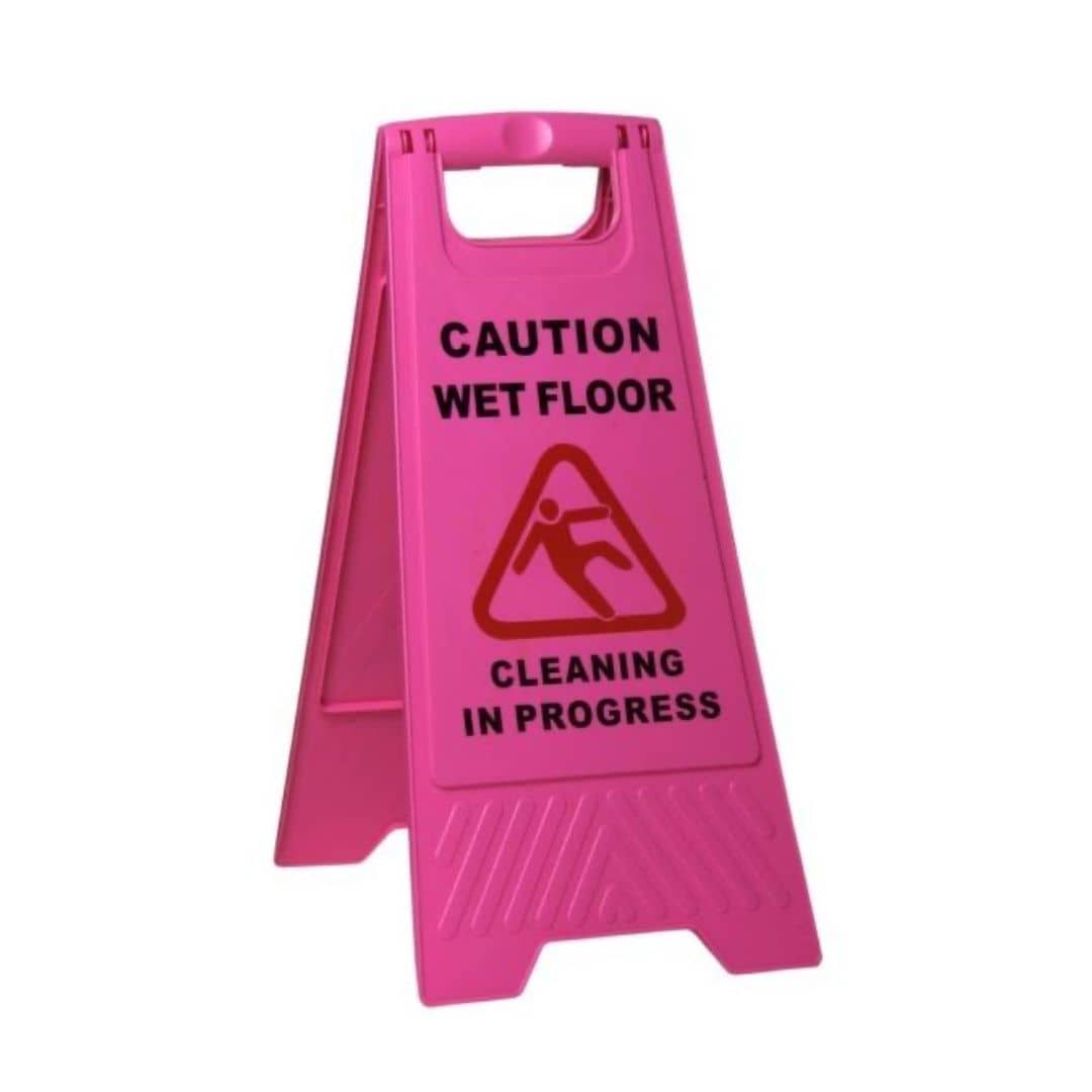 Safety Sign Wet Floor - Pink, 290mm x 660mm
