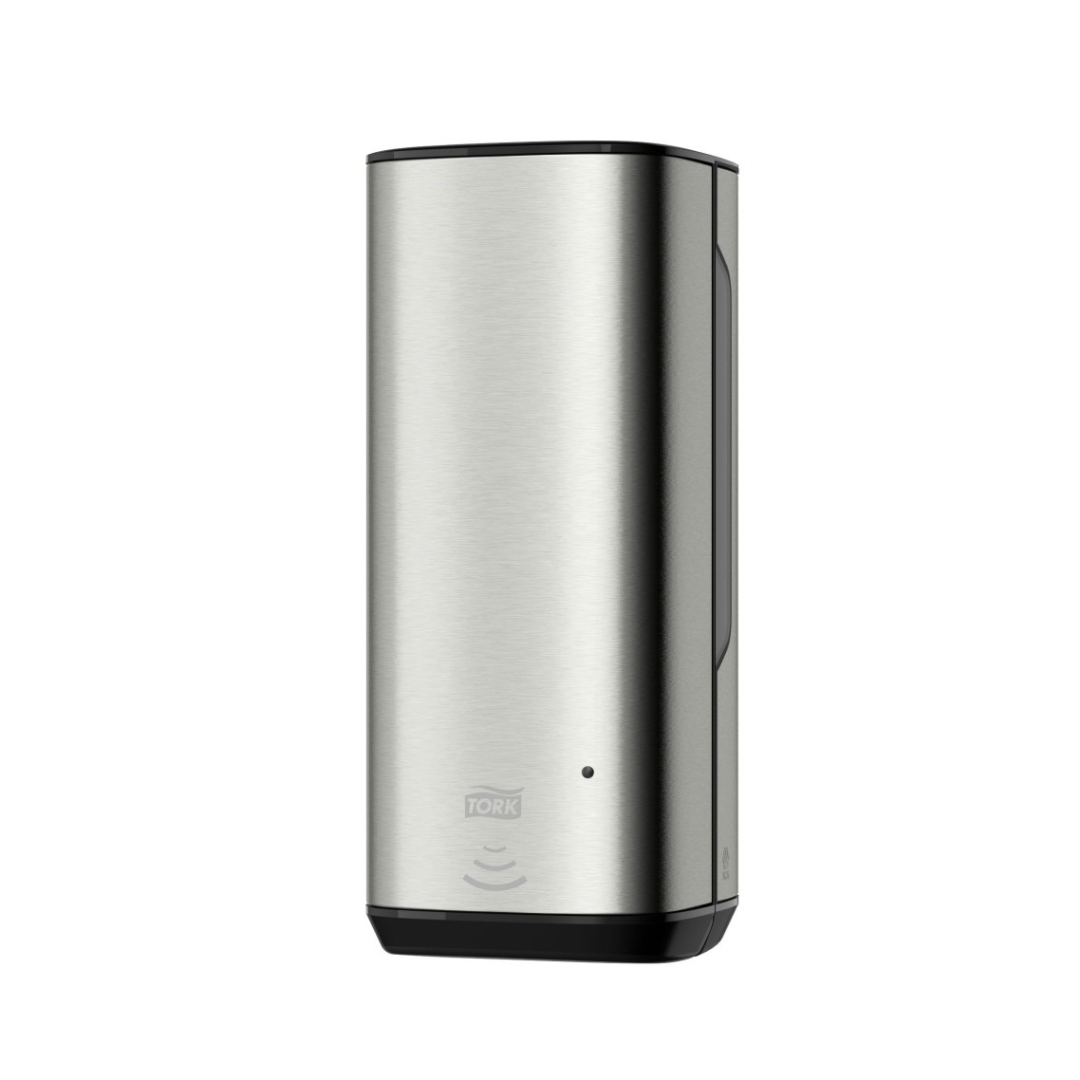 Stainless steel electronic device on a white background
