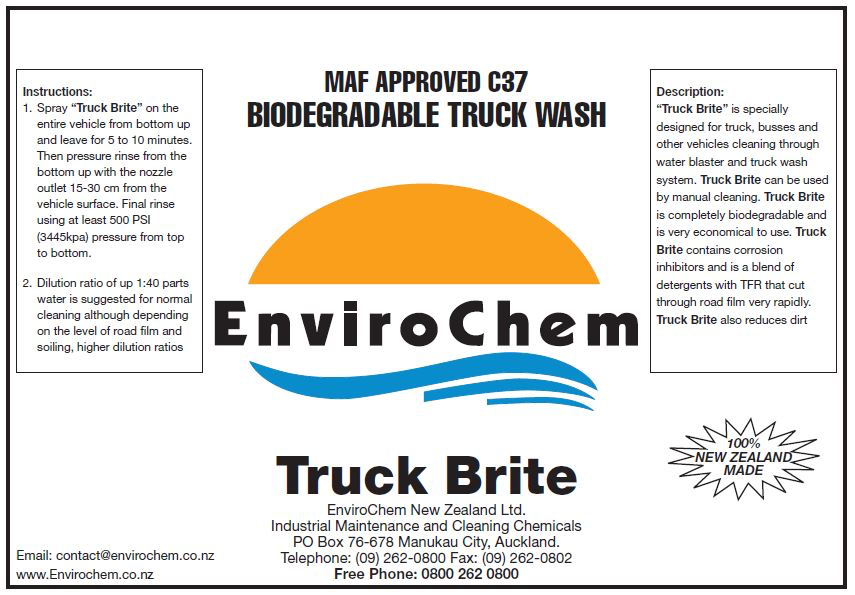 EnviroChem Truck Brite – Biodegradable Vehicle Washing