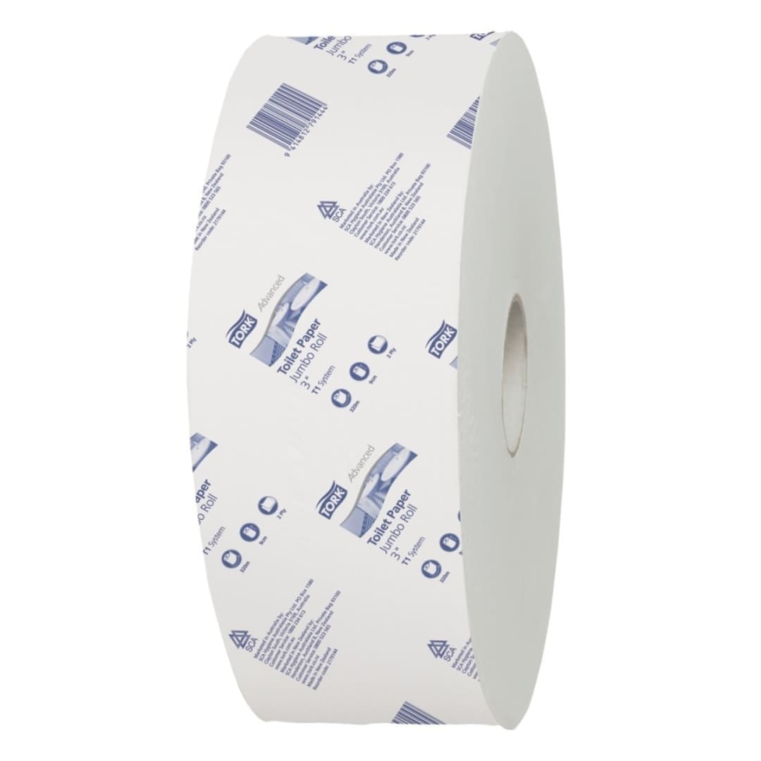 Tork 2179144 Advanced Jumbo Roll Toilet Paper 2 Ply White 300 meters per Roll - Carton of 6 Rolls