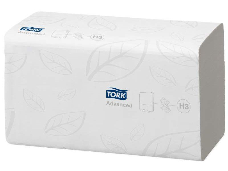 Tork Hand Towel Flushable Singlefold Advanced 2 Ply 290190 H3 250 Sheets White - Carton of 15 Packs