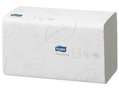 Tork Hand Towel Flushable Singlefold Advanced 2 Ply 290190 H3 250 Sheets White - Carton of 15 Packs
