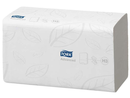 Tork Hand Towel Flushable Singlefold Advanced 2 Ply 290190 H3 250 Sheets White - Carton of 15 Packs