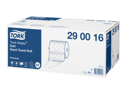 Tork Hand Towel Matic Extra Soft Premium Roll 2 Ply 290016 H1 408 Sheets White - Carton of 6 Rolls
