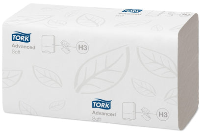 Tork Hand Towel Singlefold Advanced 2 Ply 290163 H3 250 Sheets White - Carton 15 of Packs