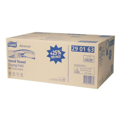 Tork Hand Towel Singlefold Advanced 2 Ply 290163 H3 250 Sheets White - Carton 15 of Packs 2