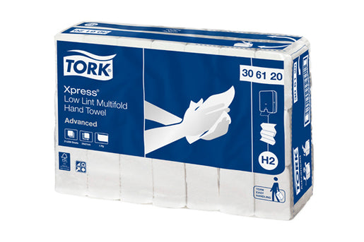 Tork Hand Towel Xpress Multifold Low Lint Slimline Advanced 1Ply 306120 H2 209 Sheets White - Carton of 21 Packs