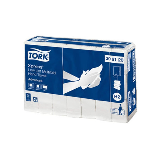 Tork Hand Towel Xpress Multifold Low Lint Slimline Advanced 1Ply 306120 H2 209 Sheets White - Carton of 21 Packs