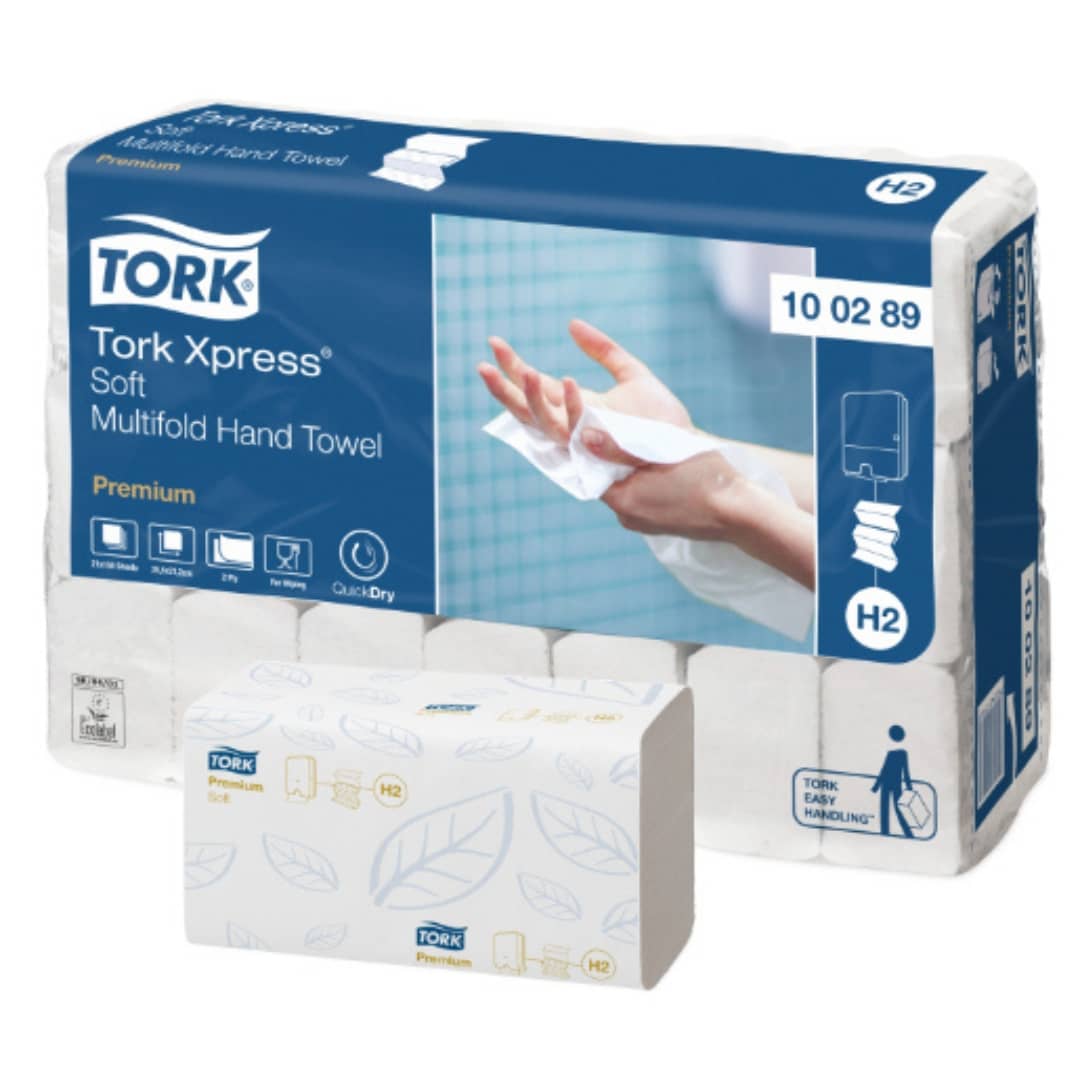 Tork Hand Towel Xpress Multifold Premium Soft 2 Ply 100289 H2 150 Sheets White Carton 21
