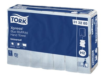 Tork Hand Towel Xpress Multifold Slimline Universal 1 Ply 312285 H2 230 Sheets Blue - Carton of 21 Packs