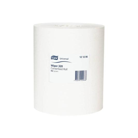 Tork M2 Universal Wiper 320 Centrefeed Roll 2 Ply White 160m - Carton of 6 Rolls