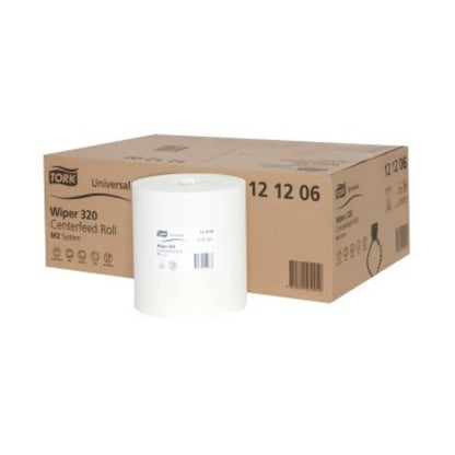 Tork M2 Universal Wiper 320 Centrefeed Roll 2 Ply White 160m - Carton of 6 Rolls 2