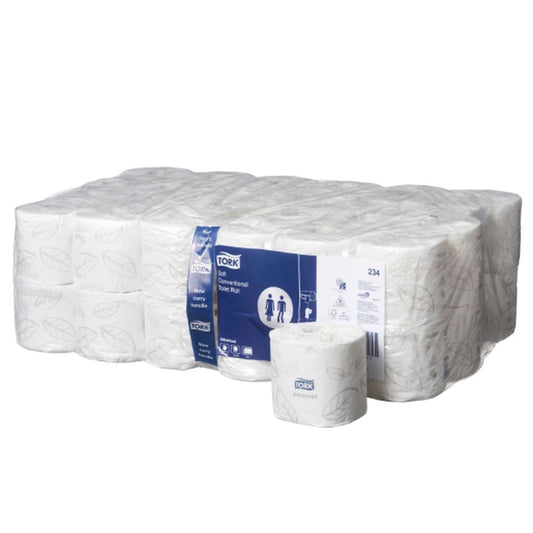 Tork Soft Conventional Toilet Roll 2 Ply White 400 Sheets Per Roll 0000234 - Carton Of 48 Rolls