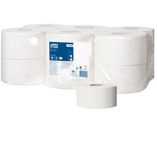 Tork T2 Advanced Mini Jumbo Toilet Roll 2 Ply 170 meters per Roll 0120280 - Carton of 12 Rolls