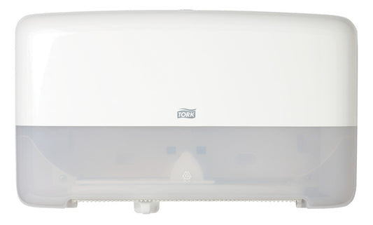 Tork T2 Twin Mini Jumbo Toilet Roll Dispenser White 555500