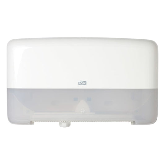 Tork T2 Twin Mini Jumbo Toilet Roll Dispenser White 555500