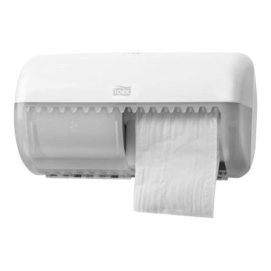 Tork T4 Twin Conventional Toilet Roll Dispenser White 557000