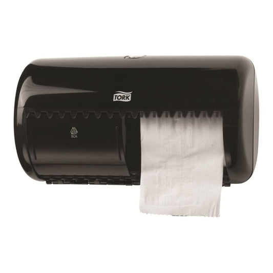 Tork T4 Twin Toilet Roll Elevation Dispenser Black 557008