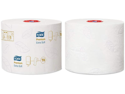 Tork T6 Compact Roll Extra Soft Toilet Paper 3 Ply White 70 meters per Roll 127510 - Carton of 27 Rolls