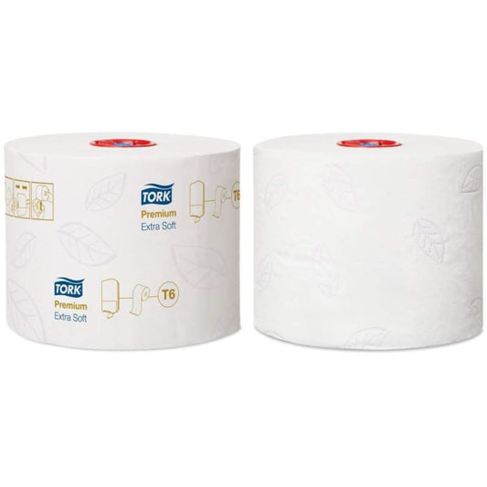 Tork T6 Compact Roll Extra Soft Toilet Paper 3 Ply White 70 meters per Roll 127510 - Carton of 27 Rolls