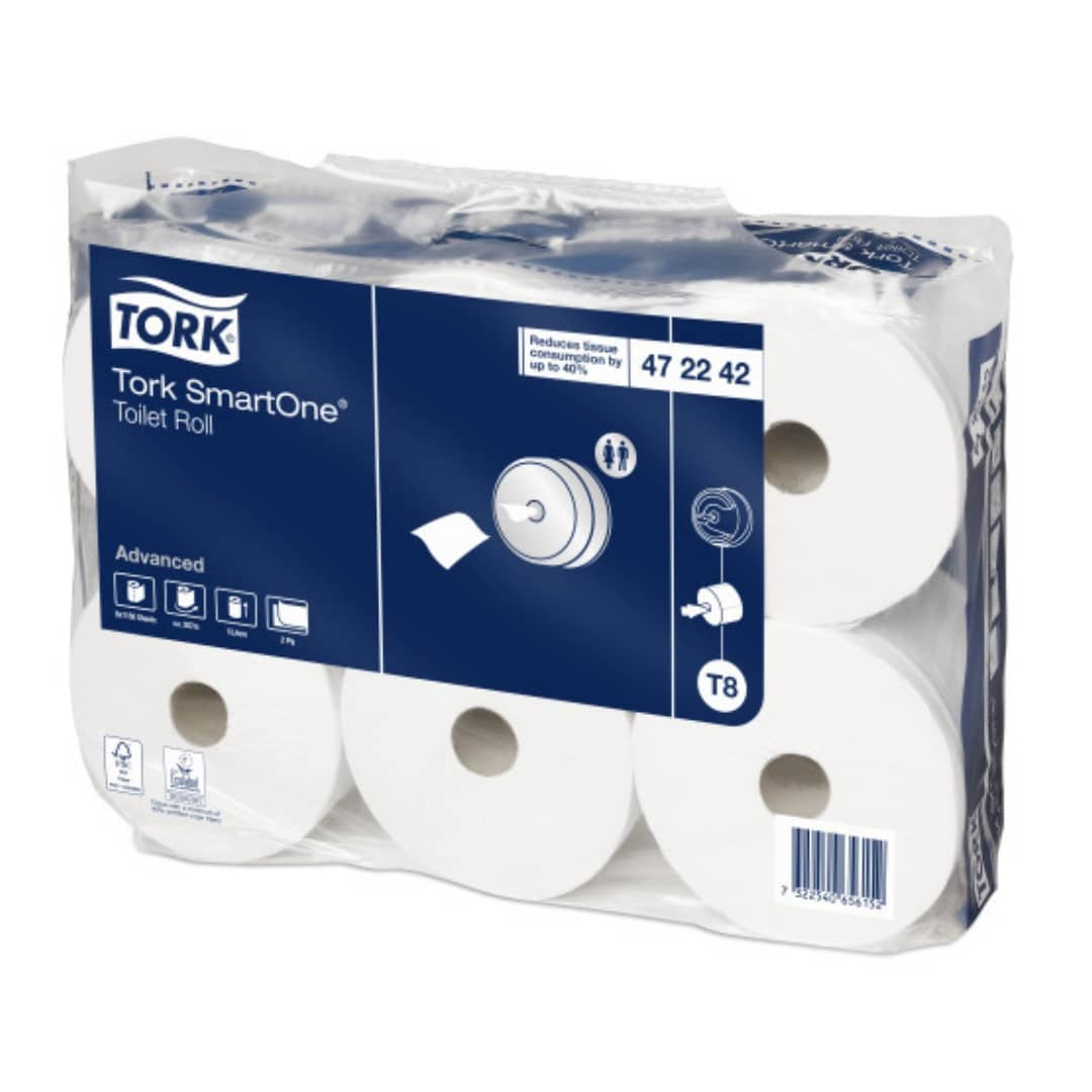 Tork 472242 T8 Smartone Toilet Roll 2ply White - Case of 6 Rolls