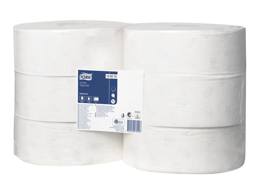 Tork Toilet Roll Jumbo Advanced 2 Ply 120272 T1 360m White - Carton of 6 Rolls