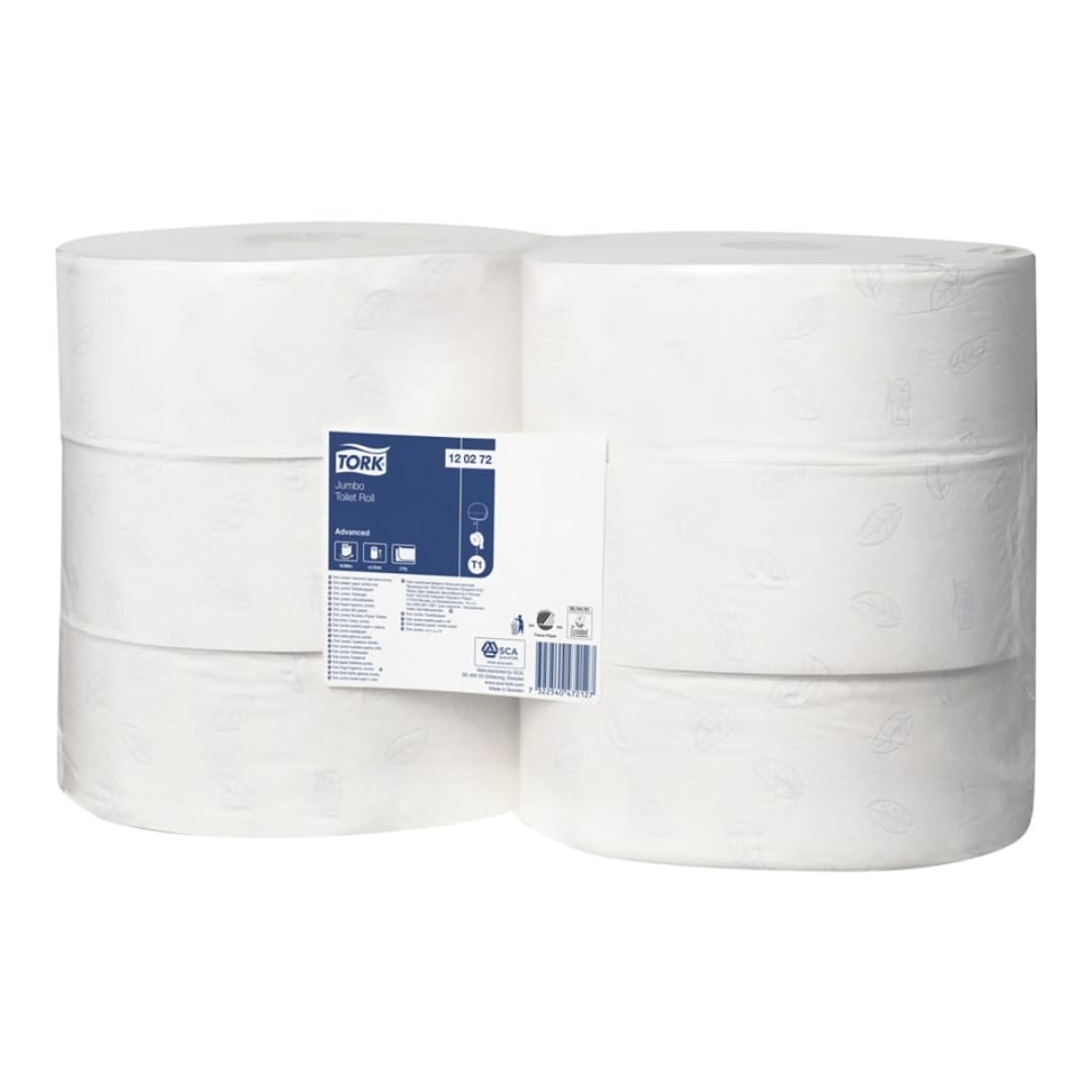 Tork Toilet Roll Jumbo Advanced 2 Ply 120272 T1 360m White - Carton of 6 Rolls