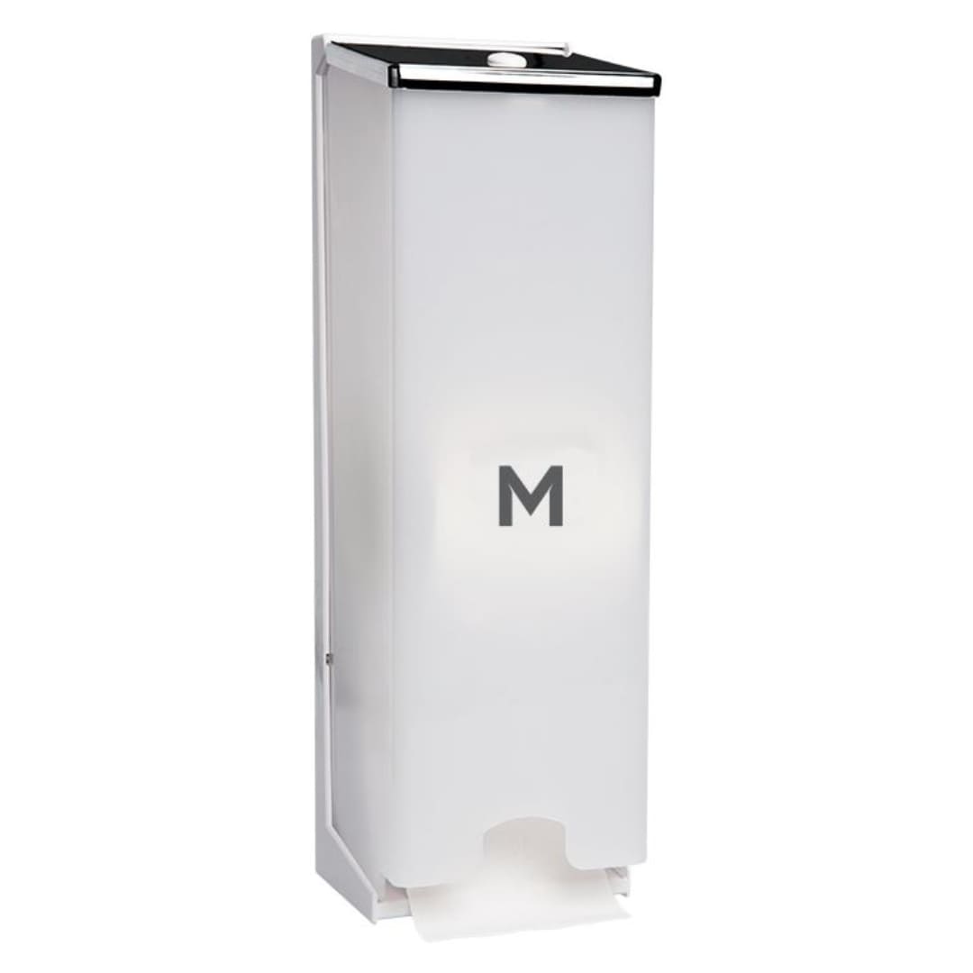 Vertical Toilet Roll Dispenser - White, 3 Roll Capacity