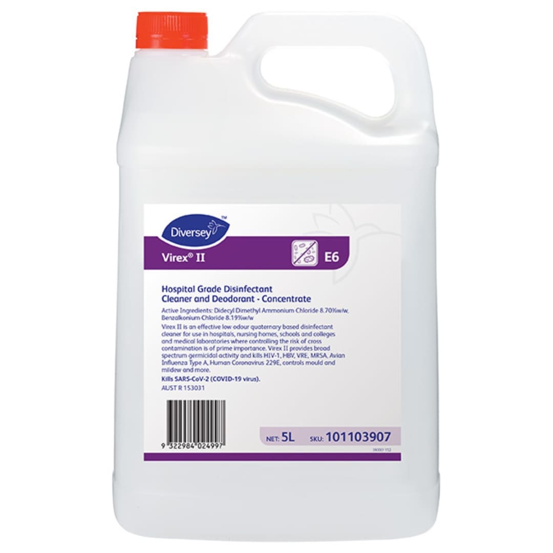 Virexii Hospital Grade Disinfectant Concentrate E6 & Deodoriser - 5L