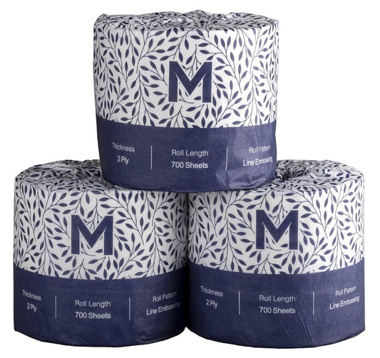 Wrapped Toilet Tissue Boxed - White, 2 Ply, 700 Sheets, FSC® Mix - 48 Rolls/Box