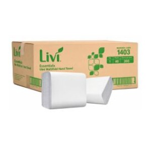 Livi Gracefield Basics Slimfold Halfwipe Hand Towel 1 Ply 200 sheet per pack White - Case of 40 Packs