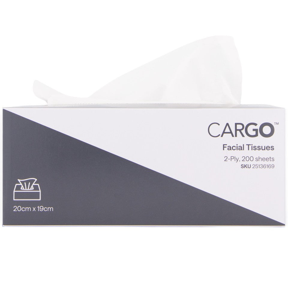 Cargo Facial Tissue 2 Ply White Box 200