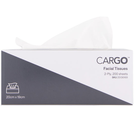 Cargo Facial Tissue 2 Ply White Box 200